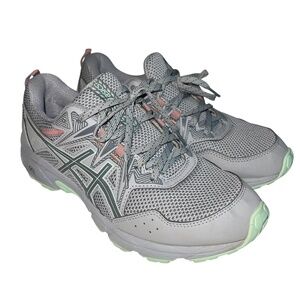 Womens Asics Gel Venture 8 Trail Running Shoe Grey Mint 1012B231 Size 8.5 Wide